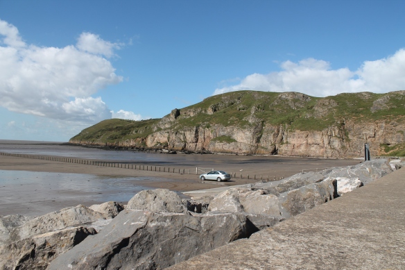 Brean Down looking NW a  carboniferous limestone ridge on the south side of the Bristol Channel entrance.