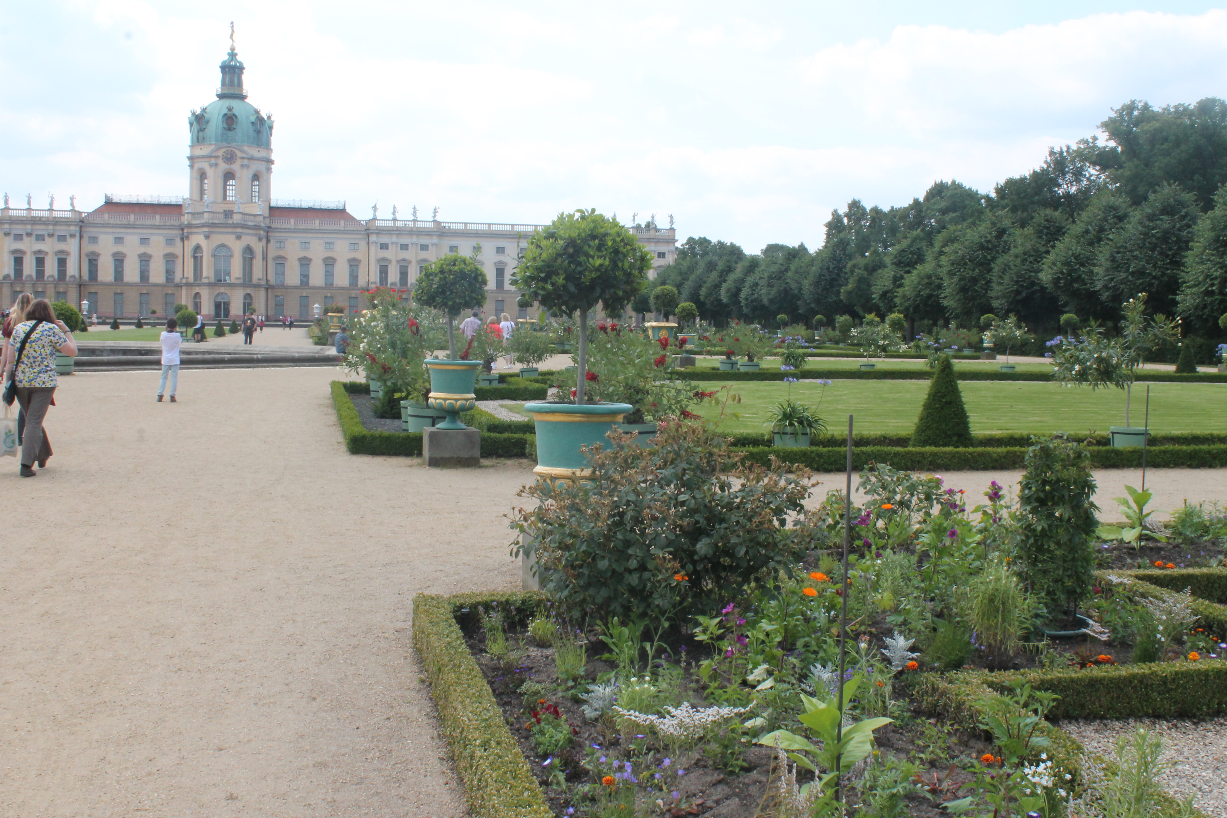Schloss Charlottenburg Berlin, built 1695 (while Dyrham was being constructed) built for Sophie Charlotte, wife of Frederick III Elector of Brandonberg. The gardens near the house are maintained in the style that Dyrham's formal gardens originally had.