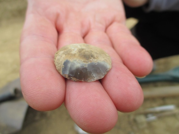 A lovely flint scraper, it could have been used for taking hair of hides or meat from bons